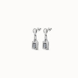 Lock earrings, silver