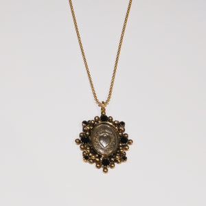 Sacred Heart Oval Necklace (N:SHO-bg-a2-a2-bcs)